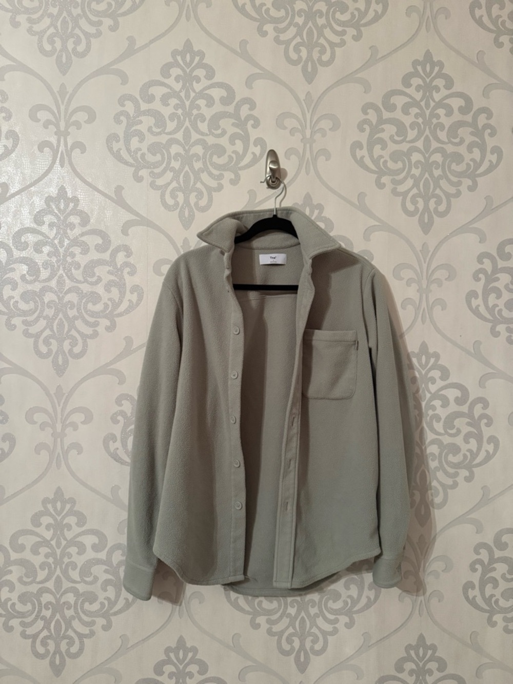 Artizia TNA Button-Up Fleece in Light Sage
